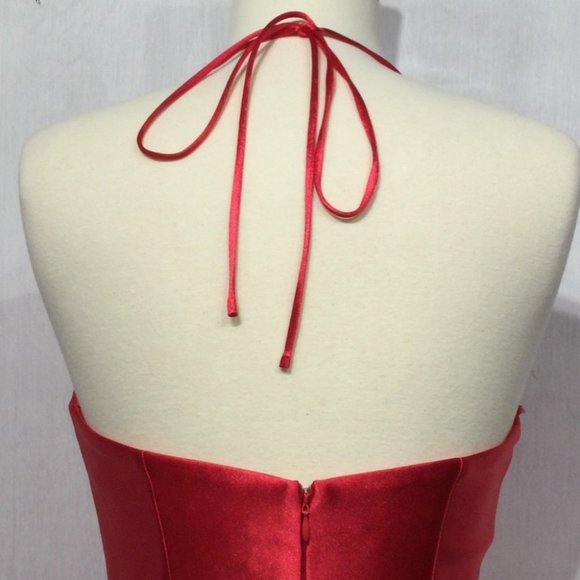 NEW LONG OFF THE SHOULDER SLEEVELESS SATIN SHEATH GOWN WITH ZIPPER BACK CD CH112 - Picture 6 of 9